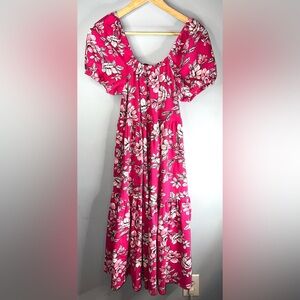 C Wonder by Christian Siriano Floral Tiered Ruffle bottom dress size M EUC